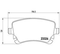 Set di pastiglie freno BREMBO P 85 076, posteriore