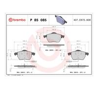 Set di pastiglie freno BREMBO Xtra P 85 085X, anteriore