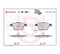 BREMBO P 85 097 Kit pastiglie freni