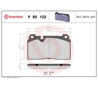 Brembo Kit Pastiglie Freno P85122