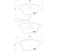 BREMBO P 85 129X Kit pastiglie freno, Freno a disco per AUDI,SEAT,VW