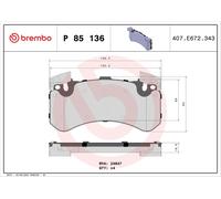 Brembo P 85 136 - Pastiglia Freno - Anteriore