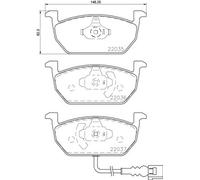 BREMBO P 85 137X Kit pastiglie freno, Freno a disco per AUDI,SEAT,SKODA,VW,VW (S
