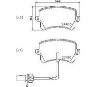 BREMBO P 85 142 Kit pastiglie freni