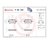 Brembo P 85 150 - Pastiglia Freno - Posteriore