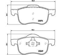 BREMBO P 86 020 Kit pastiglie freno, Freno a disco per VOLVO