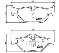 Set di pastiglie freno BREMBO P 06 038, posteriore