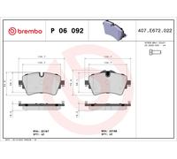BREMBO P06092 Kit Pastiglie Freno Disco BMW MINI BRAND NEW