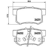 BREMBO P28051 Kit pastiglie freno per HONDA ACCORD IX Tre volumi (CR), ACCORD VI