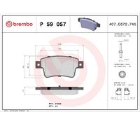 BREMBO P59057 Kit Pastiglie Freno Disco OPEL BRAND NEW