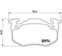 BREMBO P61032 Kit pastiglie freno per RENAULT 11 (B/C37_), 19 I (B/C53_), 19 I C