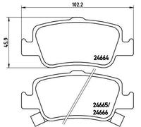 BREMBO P83080 Kit pastiglie freno per TOYOTA AURIS (_E15_), AURIS (_E18_), AURIS