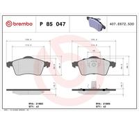 BREMBO P85047 Kit pastiglie freno per VW CALIFORNIA T4 Camper (7DJ, 7DK, 70J), T