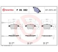 BREMBO P85082 Kit pastiglie freno per VW CALIFORNIA T5 Camper (7EC, 7EF, 7EG, 7H