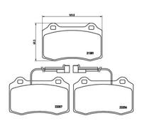 BREMBO Pastiglie Freno Anteriore per Fiat Coupé Fa / 175 2.0 20V Turbo