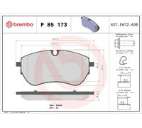 BREMBO Pastiglie Freno Bremsbelegsatz Frontale Adatto A per VW Amarok