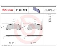 Set di pastiglie freno BREMBO P 85 170, anteriore