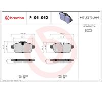 Brembo Pastiglia freno P 06 062 Posteriore per BMW Z4 Roadster (E89)