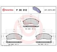 Brembo Kit Pastiglie Freno P30012