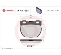 BREMBO pastiglie freno P44007 86,4x68,7 spessore 15 mm