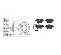Brembo Xtra 09.A820.1X - Disco Freno Forato Anteriore, Set Di 1 & P 85 113 - Pastiglia Freno - Anteriore
