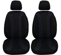 BREMER SITZBEZÜGE Coprisedili per auto compatibili con Ford Tourneo Transit Custom conducente e passeggero dal 2012 al 2022 / set di 2 coprisedili per auto, colore nero/blu