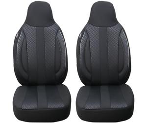 BREMER SITZBEZÜGE Coprisedili per auto compatibili con Kia Carens 3 UN conducente e passeggero a partire dal 2006 al 2013, set di 2 coprisedili per auto, colore nero (MD504)