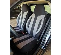 BREMER SITZBEZÜGE Coprisedili per auto compatibili con Smart fortwo 450 451 conducente e passeggero Coprisedili FB: MD501 (nero/grigio)