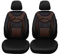 BREMER SITZBEZÜGE Coprisedili per auto in similpelle compatibile con Peugeot 508 2 conducente e passeggero a partire dal 2018, in pelle tessile, confezione da 2 pezzi, colore nero/marrone (D103)