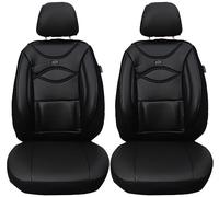BREMER SITZBEZÜGE Coprisedili per auto in similpelle, compatibili con Dacia Jogger e passeggero dal 2022, set da 2 pezzi, colore nero (D104)