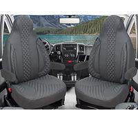 BREMER SITZBEZÜGE Coprisedili per conducente, su misura, compatibili con Ducato, Weinsberg, Adria, Dethleffs, accessori per camper, set da 2 pezzi, incl. copribraccioli,