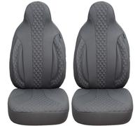 BREMER SITZBEZÜGE Dimension Pilot - Coprisedili per auto, compatibili con Smart Fortwo 453, conducente e passeggero dal 2014, set di coprisedili per auto, confezione da 2, colore grigio (PL409)