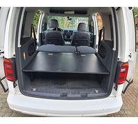 BREMER SITZBEZÜGE Multiflexboard pieghevole compatibile con VW Caddy dal 2003 al 2022 - Estensione per letto da campeggio, per camper e camper, altezza ca. 31 cm, con console di colore nero