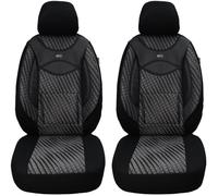 BREMER SITZBEZÜGE Set di 2 coprisedili per auto compatibili con BMW X5 G05 conducente e passeggero a partire dal 2018, colore: nero/grigio