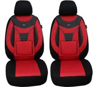 BREMER SITZBEZÜGE Set di 2 coprisedili per auto compatibili con Dacia Jogger e passeggero dal 2022 / coprisedili per auto, colore nero/rosso (903)