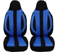BREMER SITZBEZÜGE Set di 2 coprisedili per auto compatibili con Lancia Voyager conducente e passeggero dal 2011 al 2015, colore nero/blu