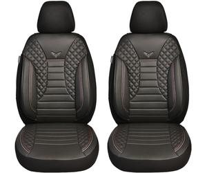 BREMER SITZBEZÜGE Set di 2 coprisedili per auto compatibili con Nissan Primastar conducente e passeggero dal 2002 al 2016 / coprisedili per auto in pelle sintetica, colore nero (PS804)