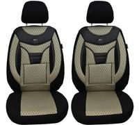 BREMER SITZBEZÜGE Set di 2 coprisedili per auto compatibili con Opel Grandland X Facelift conducente e passeggero dal 2022 / coprisedili per auto, colore nero/beige