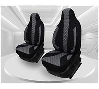 BREMER SITZBEZÜGE Set di 2 coprisedili per auto, compatibili con Smart Fortwo 453, per conducente e passeggero dal 2014, colore: nero/grigio