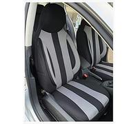 BREMER SITZBEZÜGE Set di 2 coprisedili per auto, compatibili con Smart Fortwo 453, per conducente e passeggero dal 2014, colore: nero/grigio