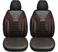 BREMER SITZBEZÜGE Set di 2 coprisedili per auto compatibili con VW LT 2 conducente e passeggero a partire dal 1996 al 2006 / coprisedili auto in pelle sintetica velour con cuciture nere e rosse