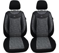 BREMER SITZBEZÜGE Set di coprisedili per auto compatibili con Peugeot Rifter conducente e passeggero a partire dal 2018 / Coprisedili auto Set di 2 coprisedili in nero/grigio (01)