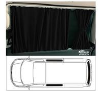 BREMER SITZBEZÜGE Tende misura parasole compatibili con VW T5 T6 T6.1 Transporter Caravelle, passo corto solo per porta scorrevole di fronte e portellone posteriore, set di 3 finestre in nero 716-1