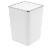 bremermann Bidone per cosmetici quadrato SAVONA coperchio girevole e cuscinetti in EVA antigraffio, per WC e bagno degli ospiti in plastica, capacità 6 litri