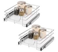 bremermann Cassetti telescopici, set di 2 - 45 cm con ripiano, cassetto da cucina per montaggio successivo, completamente estraibile con guide telescopiche, perfetto per cucina, bagno e camera da