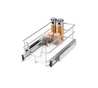 bremermann cassetto telescopico 30 cm con ripiano, per montaggio successivo, con guide telescopiche a sfera, ideale per cucina, bagno e camera da letto, in metallo (Cromo)