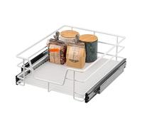 bremermann cassetto telescopico 45 cm con ripiano, per montaggio successivo, con guide telescopiche a sfera, ideale per cucina, bagno e camera da letto, in metallo (Bianco)