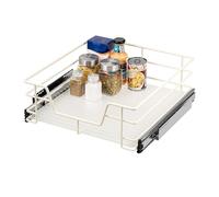 bremermann cassetto telescopico 45 cm con ripiano, per montaggio successivo, con guide telescopiche a sfera, ideale per cucina, bagno e camera da letto, in metallo (Bianco crema)