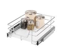 bremermann cassetto telescopico 45 cm con ripiano, per montaggio successivo, con guide telescopiche a sfera, ideale per cucina, bagno e camera da letto, in metallo (Cromo)
