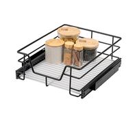 bremermann cassetto telescopico 45 cm con ripiano, per montaggio successivo, con guide telescopiche a sfera, ideale per cucina, bagno e camera da letto, in metallo (Nero)